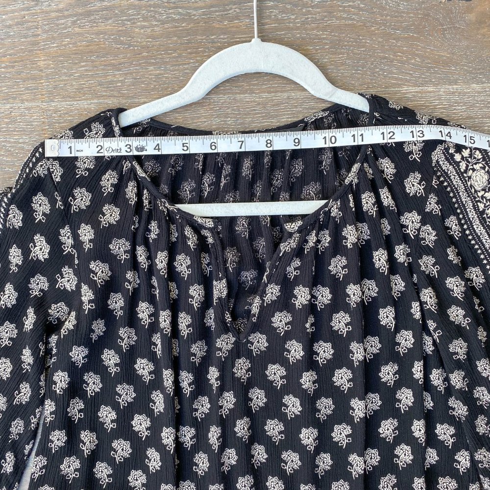 Zara Trafaluc Split Neck Patterned Tunic M - image 8